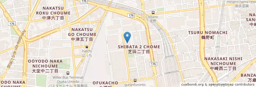 Mapa de ubicacion de 西日本旅客鉄道株式会社大阪工事事務所 en 日本, 大阪府, 大阪市, 北区.