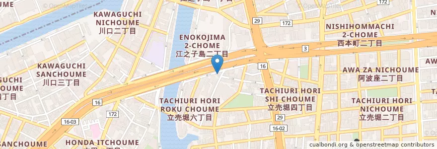 Mapa de ubicacion de 西警察署立売堀交番 en Япония, Осака, 大阪市, 西区.