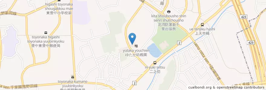 Mapa de ubicacion de 豊中市立東豊中図書館 en Giappone, Prefettura Di Osaka, 豊中市.