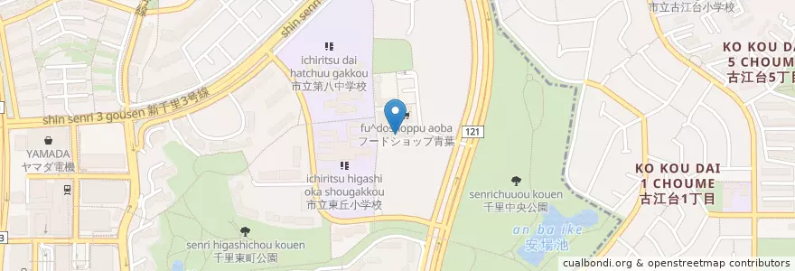 Mapa de ubicacion de 豊中新千里東郵便局 en ژاپن, 大阪府, 豊中市.