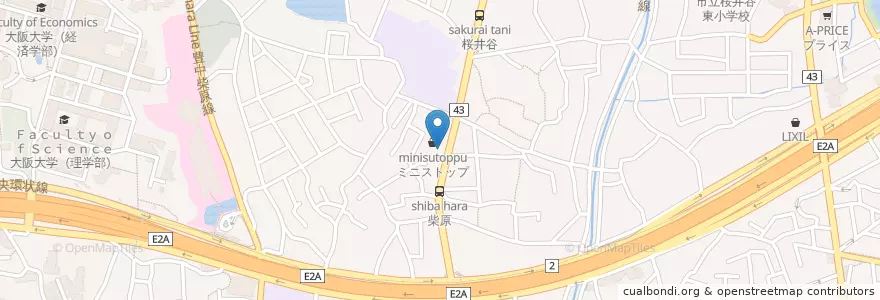 Mapa de ubicacion de 豊中警察署桜井谷交番 en Jepun, 大阪府, 豊中市.