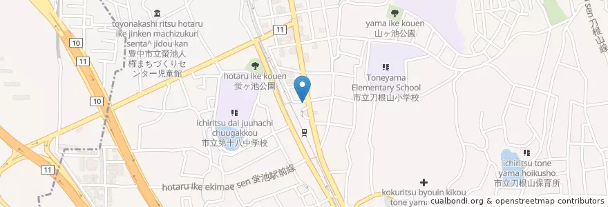 Mapa de ubicacion de 豊中警察署螢池交番 en Giappone, Prefettura Di Osaka, 豊中市.