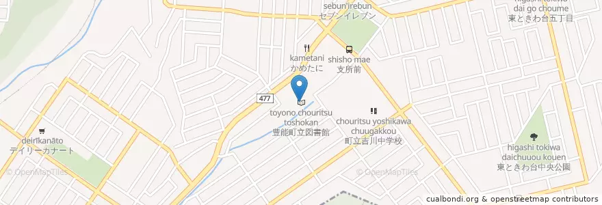 Mapa de ubicacion de 豊能町立図書館 en Japan, Präfektur Osaka, 豊能郡, 豊能町.