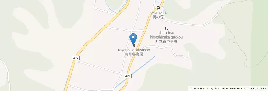 Mapa de ubicacion de 豊能警察署 en Japon, Préfecture D'Osaka, 豊能郡, 能勢町.