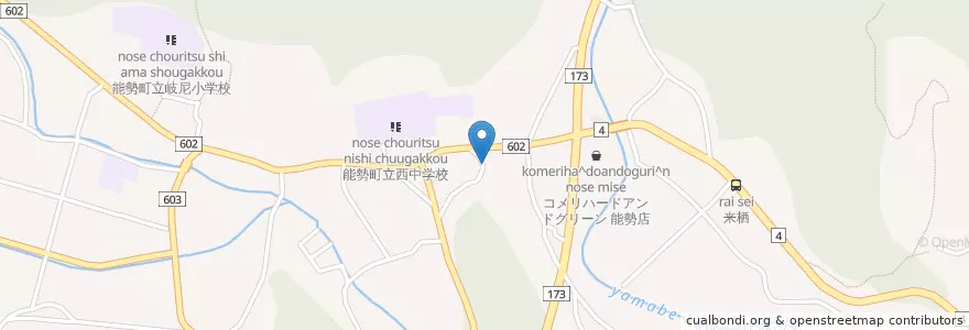 Mapa de ubicacion de 豊能警察署森上駐在所 en 日本, 大阪府, 豊能郡, 能勢町.