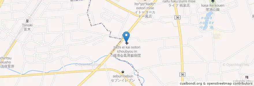 Mapa de ubicacion de 達瑛会鳳胃腸病院 en Japonya, 大阪府, 堺市, 西区.