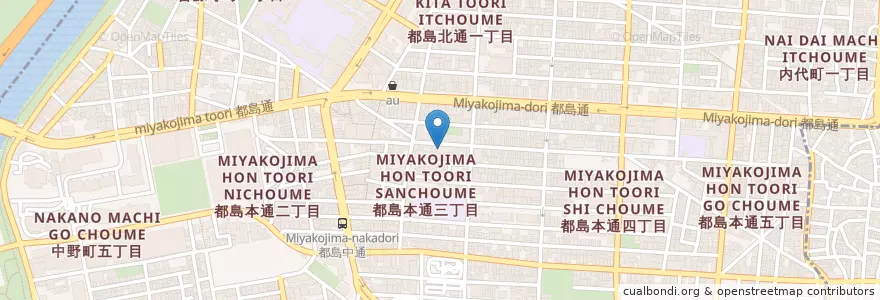Mapa de ubicacion de 都島乳児保育センター en 日本, 大阪府, 大阪市, 都島区.