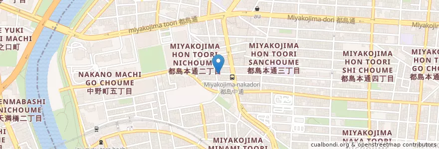 Mapa de ubicacion de 都島本通二郵便局 en 일본, 오사카부, 오사카, 都島区.
