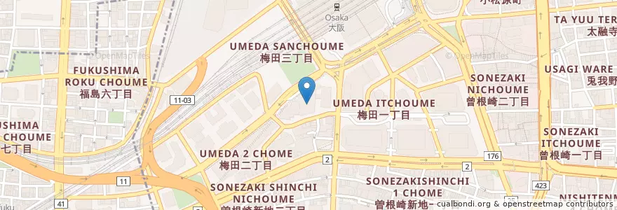 Mapa de ubicacion de 都市再生機構西日本支社販売募集センター en 일본, 오사카부, 오사카, 기타구.