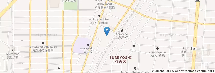 Mapa de ubicacion de 錦秀会阪和第二病院 en اليابان, أوساكا, أوساكا, 住吉区.