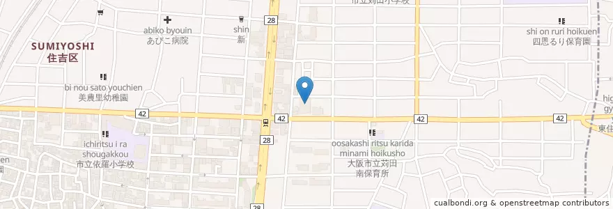 Mapa de ubicacion de 錦秀会阪和記念病院 en Japan, 大阪府, Osaka.