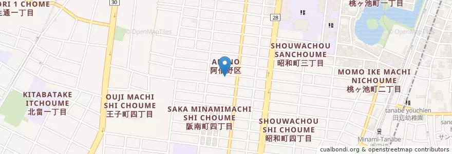 Mapa de ubicacion de 長楽保育園 en Jepun, 大阪府, 大阪市, 阿倍野区.