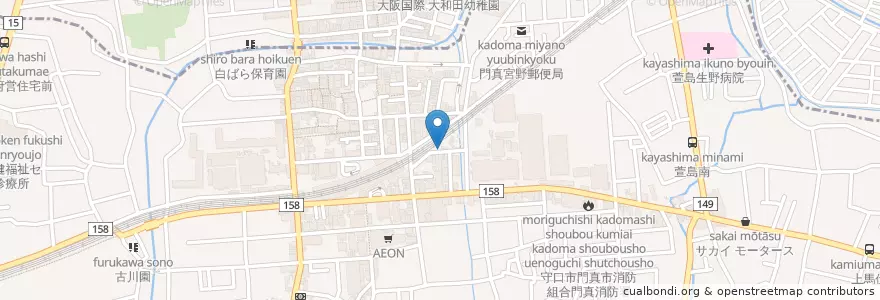 Mapa de ubicacion de 門真警察署大和田駅前交番 en Japonya, 大阪府, 門真市.