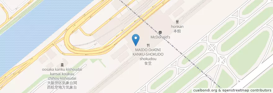 Mapa de ubicacion de 関西空港ターミナルビル内郵便局 en Japão, 大阪府, 田尻町.