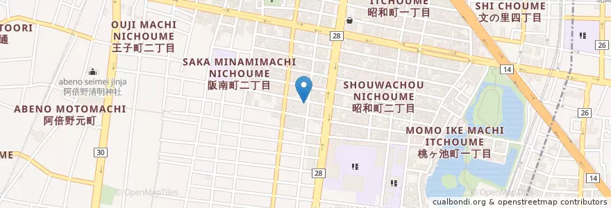 Mapa de ubicacion de 阿倍野児童館 en 日本, 大阪府, 大阪市, 阿倍野区.