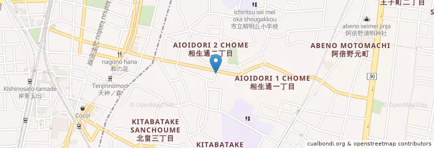 Mapa de ubicacion de 阿倍野相生郵便局 en Japonya, 大阪府, 大阪市, 阿倍野区.