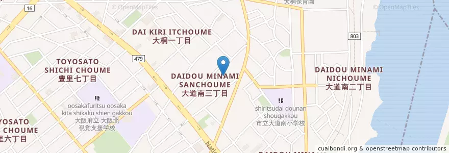 Mapa de ubicacion de 顕信幼稚園 en 일본, 오사카부, 오사카, 東淀川区.