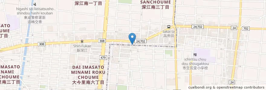Mapa de ubicacion de 風早会外科野崎病院 en 日本, 大阪府, 東大阪市, 大阪市.