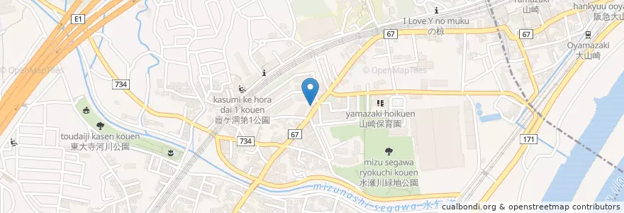 Mapa de ubicacion de 高槻警察署山崎交番 en 日本, 大阪府, 三島郡, 島本町.