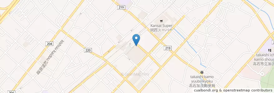 Mapa de ubicacion de 高石市立図書館 en 日本, 大阪府, 高石市.