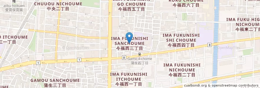 Mapa de ubicacion de 鯰江幼稚園 en Japon, Préfecture D'Osaka, 大阪市, 城東区.