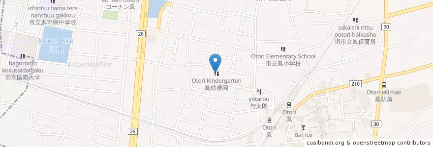 Mapa de ubicacion de 鳳幼稚園 en 日本, 大阪府, 堺市, 西区.