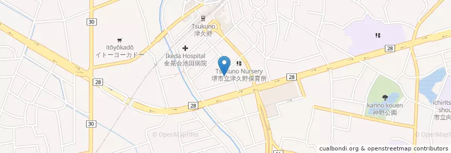 Mapa de ubicacion de 鳳郵便局 en 일본, 오사카부, 사카이시, 西区.
