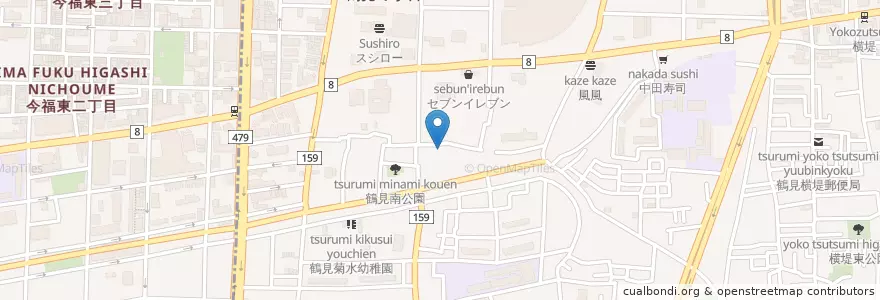 Mapa de ubicacion de 鶴見学園 en Japão, 大阪府, 大阪市, 鶴見区.