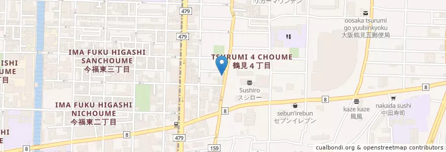 Mapa de ubicacion de 鶴見幼稚園 en 일본, 오사카부, 오사카.