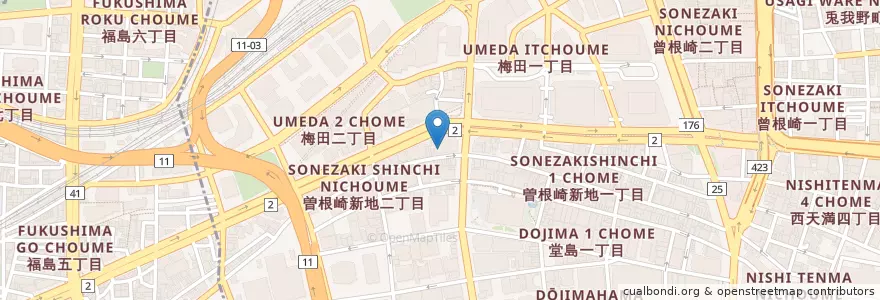Mapa de ubicacion de LCA 大学院大学 en Japonya, 大阪府, 大阪市, 北区.