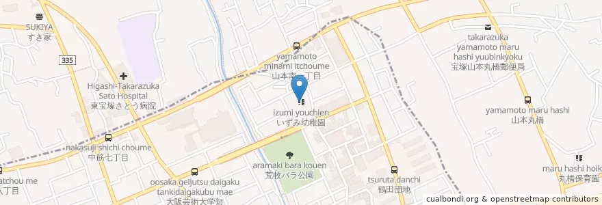 Mapa de ubicacion de いずみ幼稚園 en Jepun, 兵庫県, 宝塚市, 伊丹市.