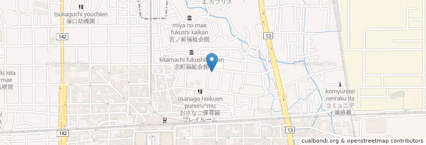 Mapa de ubicacion de おさなご保育園 en Japan, 兵庫県, 尼崎市.