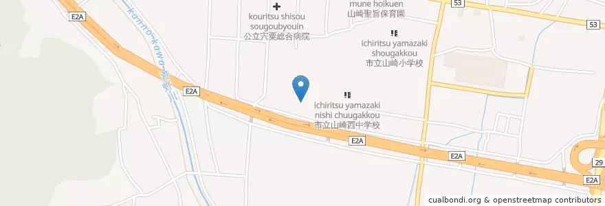 Mapa de ubicacion de くりのみ保育園 en Jepun, 兵庫県, 宍粟市.