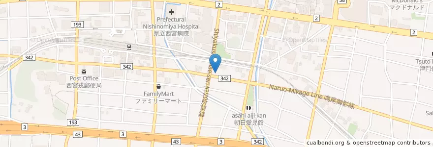 Mapa de ubicacion de ほまれ会勝呂病院 en 日本, 兵库县/兵庫縣, 西宮市.