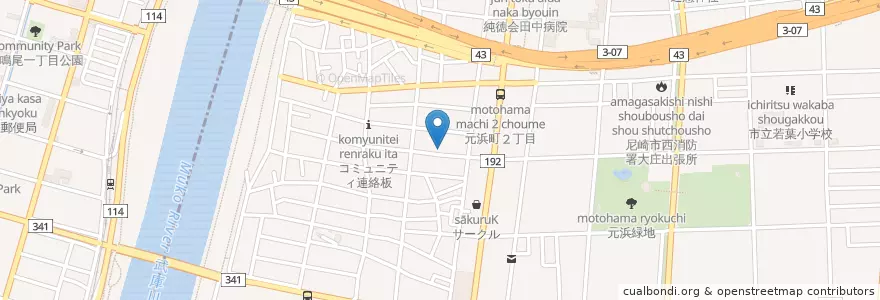 Mapa de ubicacion de みのり幼稚園 en Jepun, 兵庫県, 尼崎市.