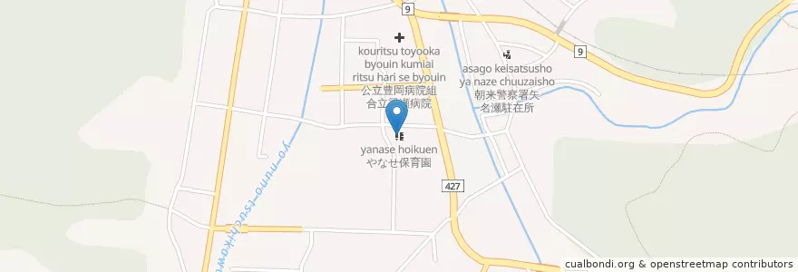 Mapa de ubicacion de やなせ保育園 en 日本, 兵庫県, 朝来市.