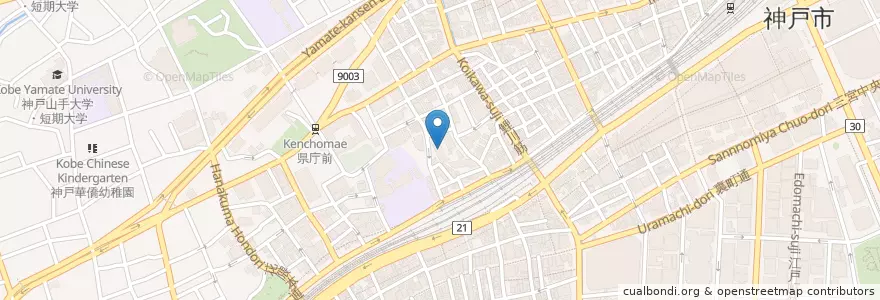 Mapa de ubicacion de パルモア病院 en 日本, 兵库县/兵庫縣, 神户市, 中央区.