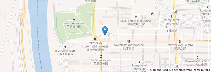 Mapa de ubicacion de ベビー・メーソン・サカタ保育園 en 일본, 효고현, 尼崎市.