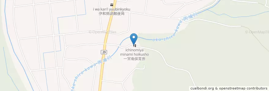 Mapa de ubicacion de 一宮南保育所 en 日本, 兵庫県, 宍粟市.