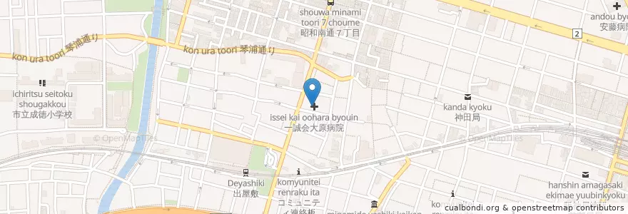 Mapa de ubicacion de 一誠会大原病院 en Japão, 兵庫県, 尼崎市.