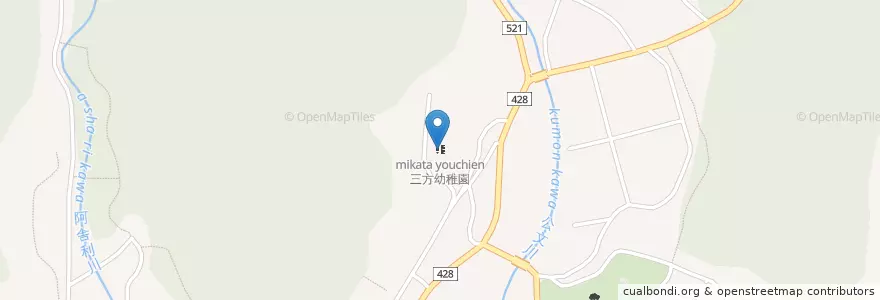 Mapa de ubicacion de 三方幼稚園 en Japonya, 兵庫県, 宍粟市.