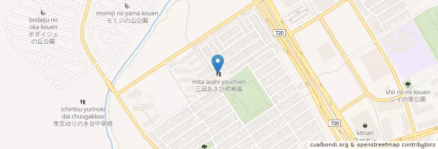 Mapa de ubicacion de 三田あさひ幼稚園 en Japan, Hyogo Prefecture, Sanda.