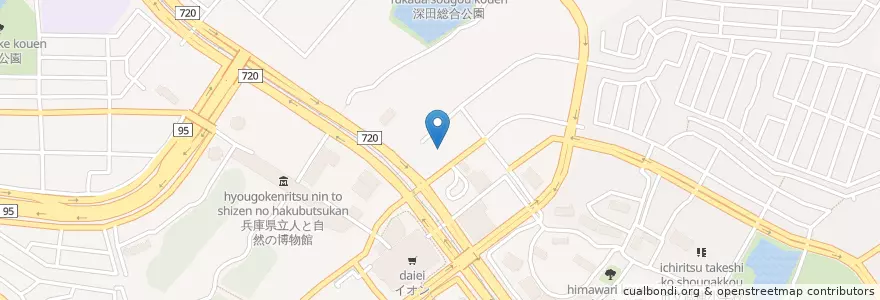 Mapa de ubicacion de 三田フラワータウン駅前郵便局 en 日本, 兵库县/兵庫縣, 三田市.