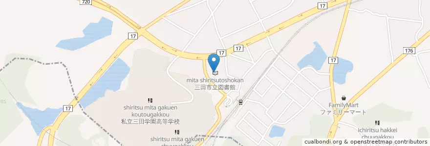 Mapa de ubicacion de 三田市立図書館 en Japan, Präfektur Hyōgo.