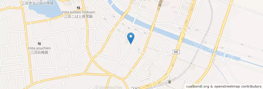 Mapa de ubicacion de 三田本町郵便局 en Japon, Préfecture De Hyōgo, 三田市.
