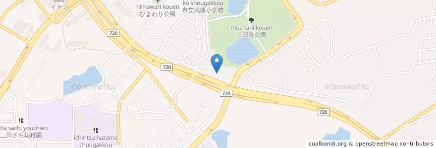 Mapa de ubicacion de 三田武庫が丘郵便局 en Japon, Préfecture De Hyōgo, 三田市.