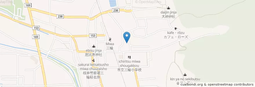 Mapa de ubicacion de 三輪幼稚園 en ژاپن, 奈良県, 桜井市.