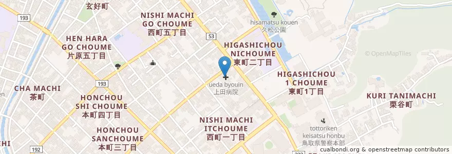 Mapa de ubicacion de 上田病院 en Jepun, 鳥取県, 鳥取市.