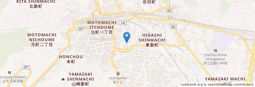 Mapa de ubicacion de 中保育園 en 일본, 나라현, 生駒市.