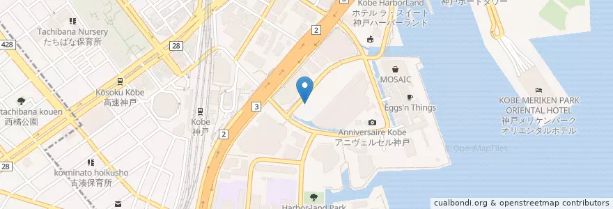 Mapa de ubicacion de 中小企業金融公庫 en اليابان, 兵庫県, 神戸市, 中央区.